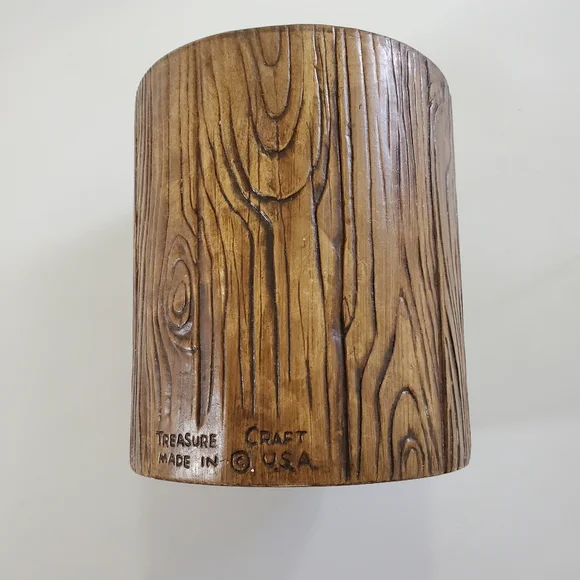 Treasure Craft Owl Wood Grain Sugar Canister Ceramic Made In USA Vintage 60s - Picture 6 of 15